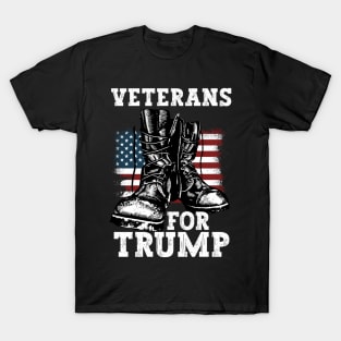 Veterans For Trump 2024 Vintage American Flag T-Shirt